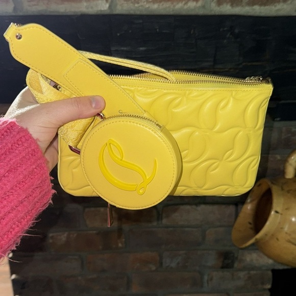 Christian Louboutin NWT loubila yellow crossbody 3way bag - Picture 4 of 4